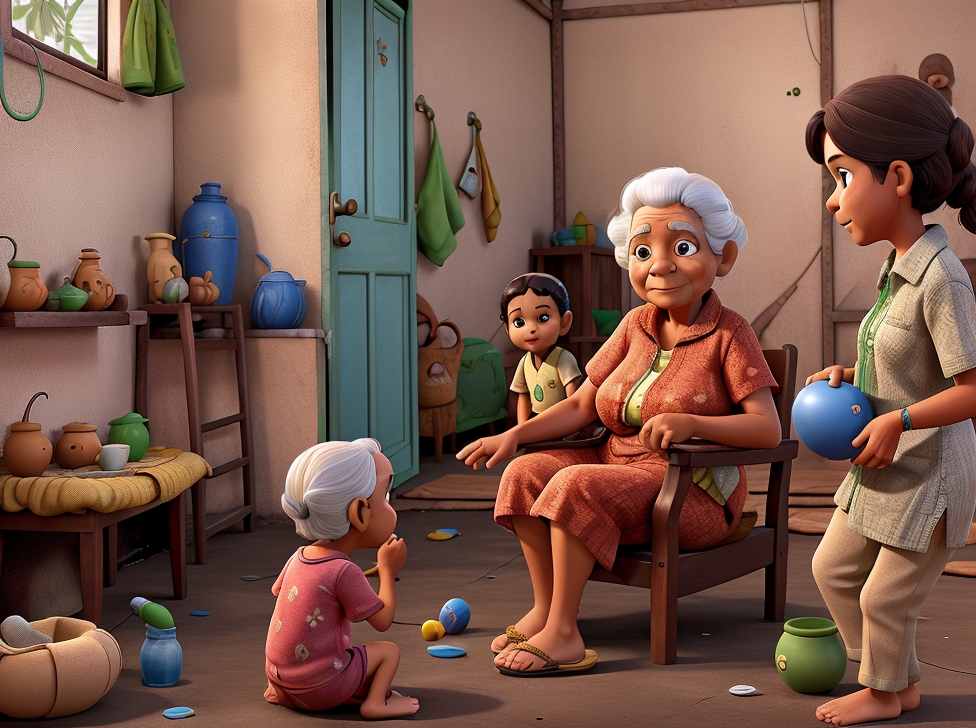 3D_Animation_Style_brown_elderly_people_playing_with_their_gra_0